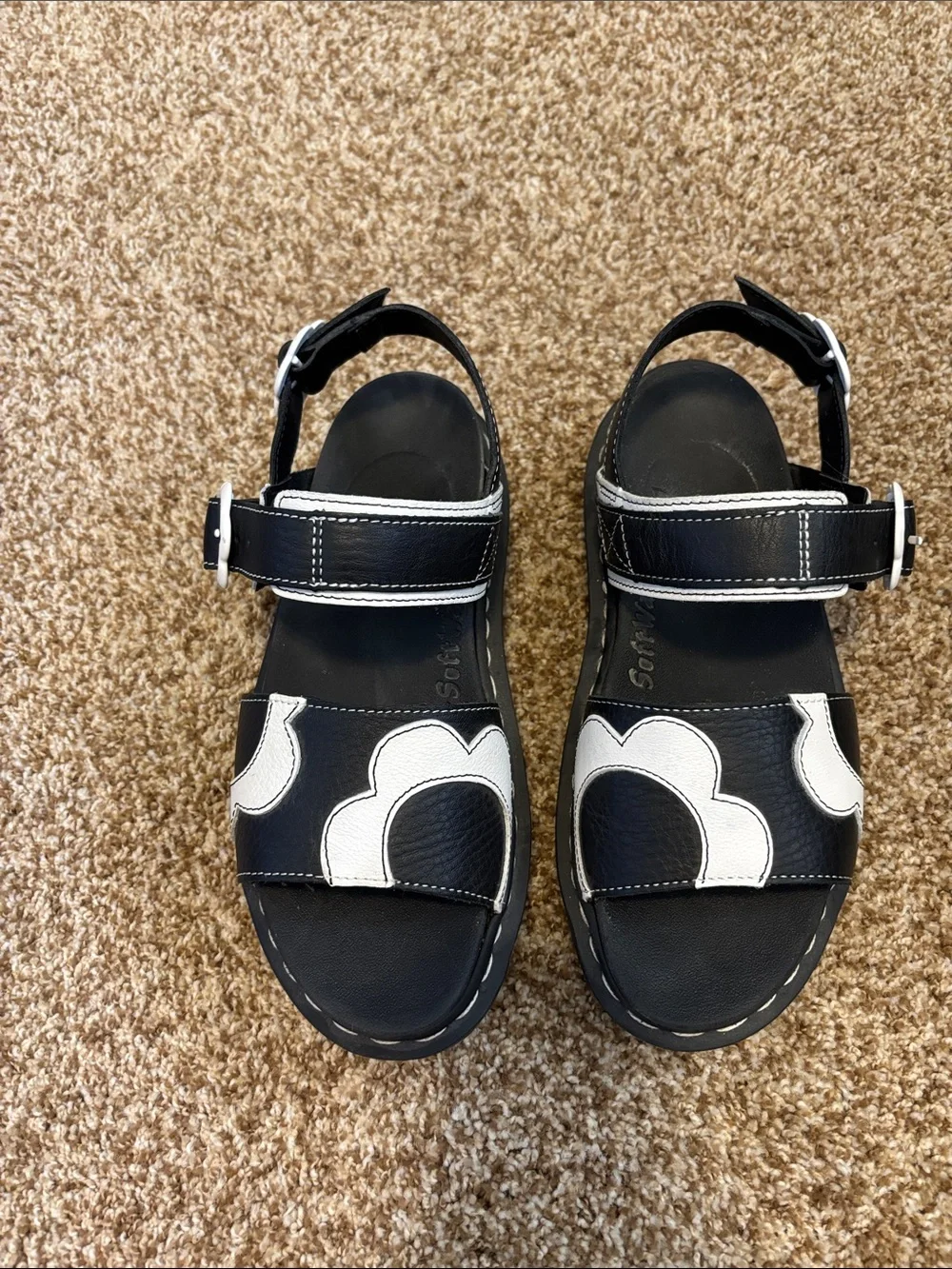 Dr. Martens || Voss Black and White Flower Platform Sandal Size 8 - Picture 2 of 10